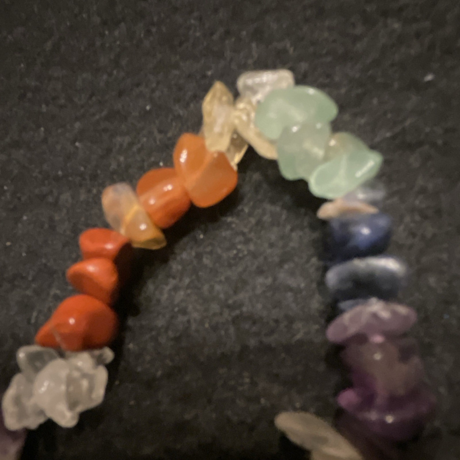 Boho retro Multicolor Chip Stone Bead Stretch Beaded Bracelet, Round Shape