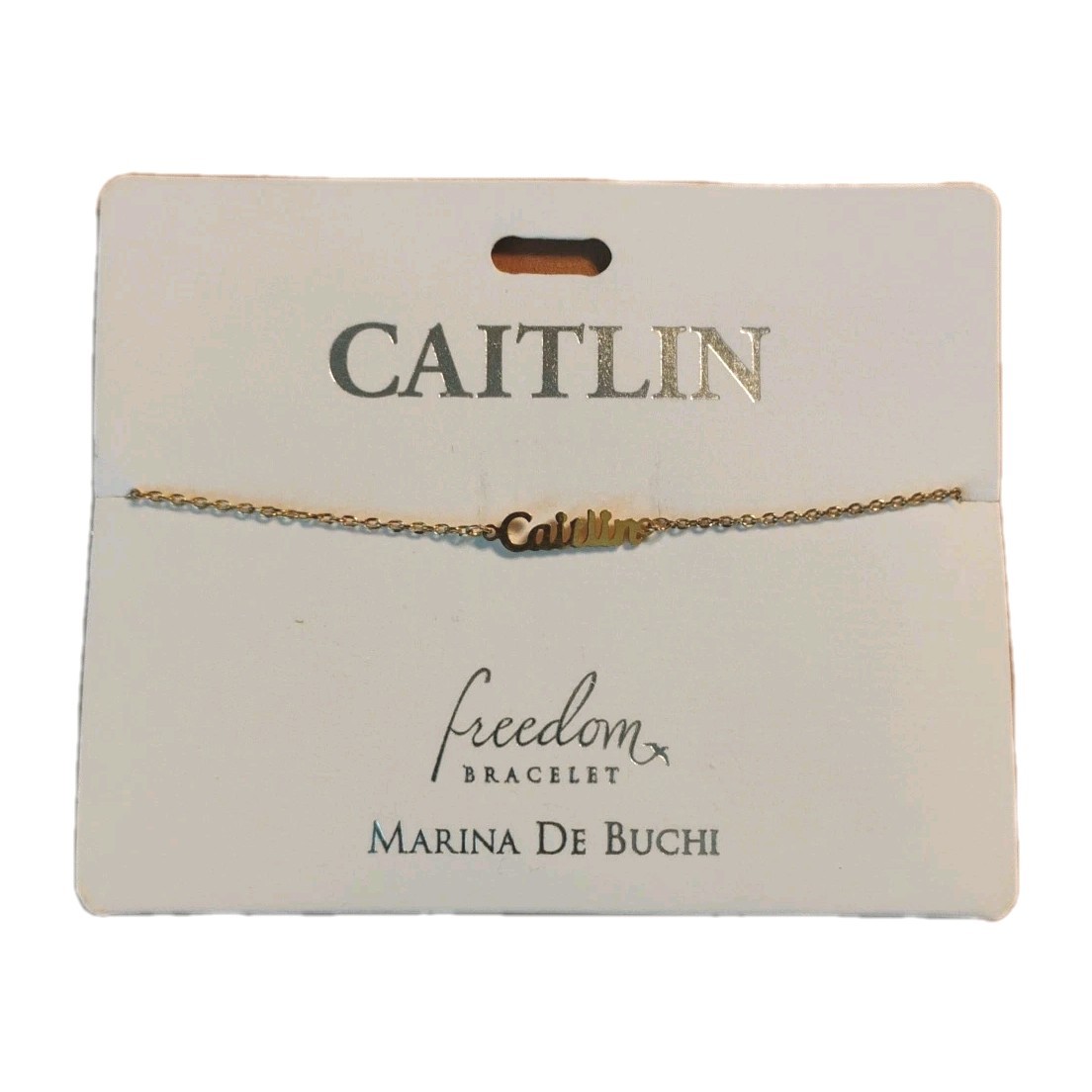 Caitlin Freedom Personalized Bracelet Gold Color NEW, Nickel Free Jewelry