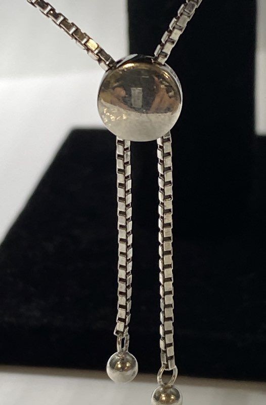 D.K. Sterling Silver Diop Side Pear Shape Stones Pull & Slide Bracelet 11.0g