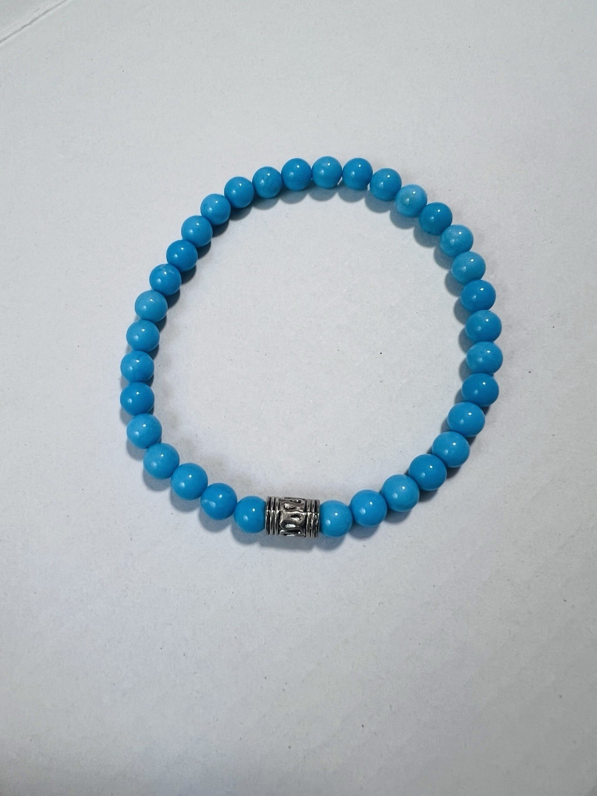 Dyed Blue Magnesite Fashion Stretch Bracelet