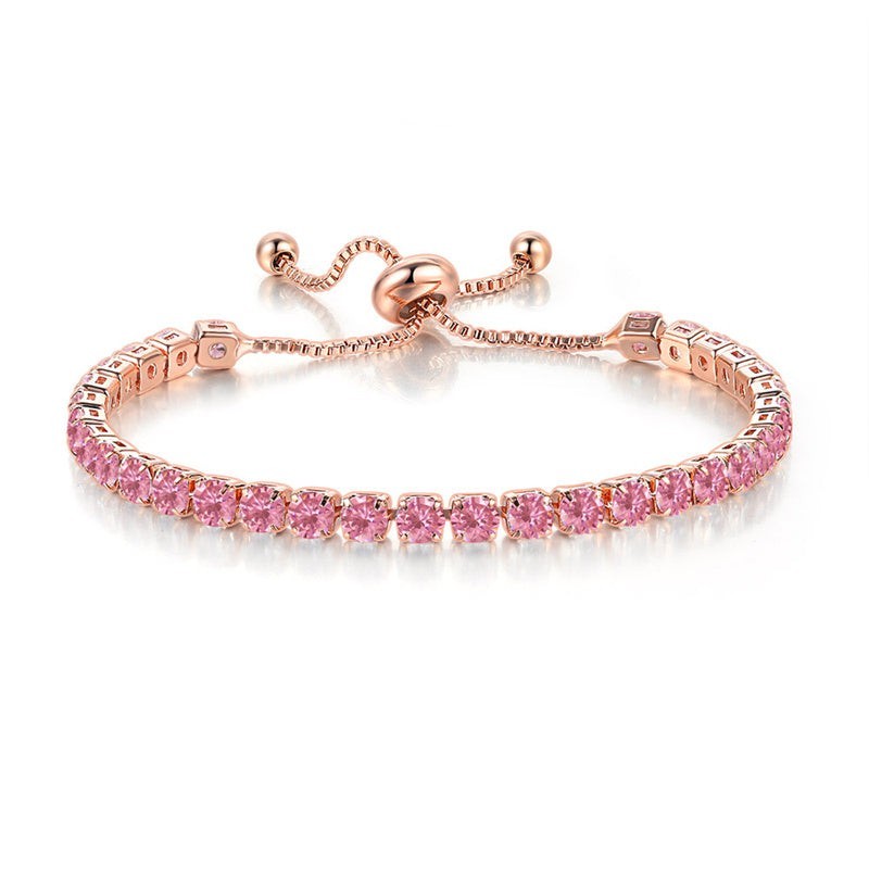Cubic Zirconia Birthstone Tennis Bracelet in Solid Copper