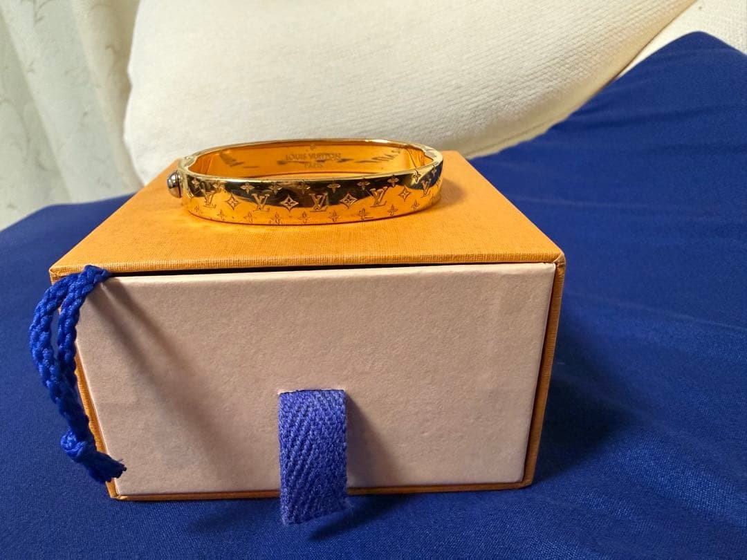 Louis Vuitton Cuff Nanogram Bangle S Bracelet Gold