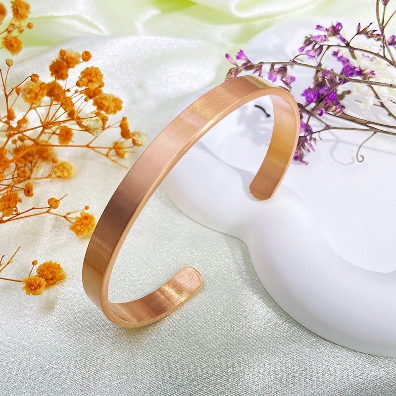 Pure Copper Magnetic Flat Bracelet Arthritis Pain Therapy Men Women Cuff