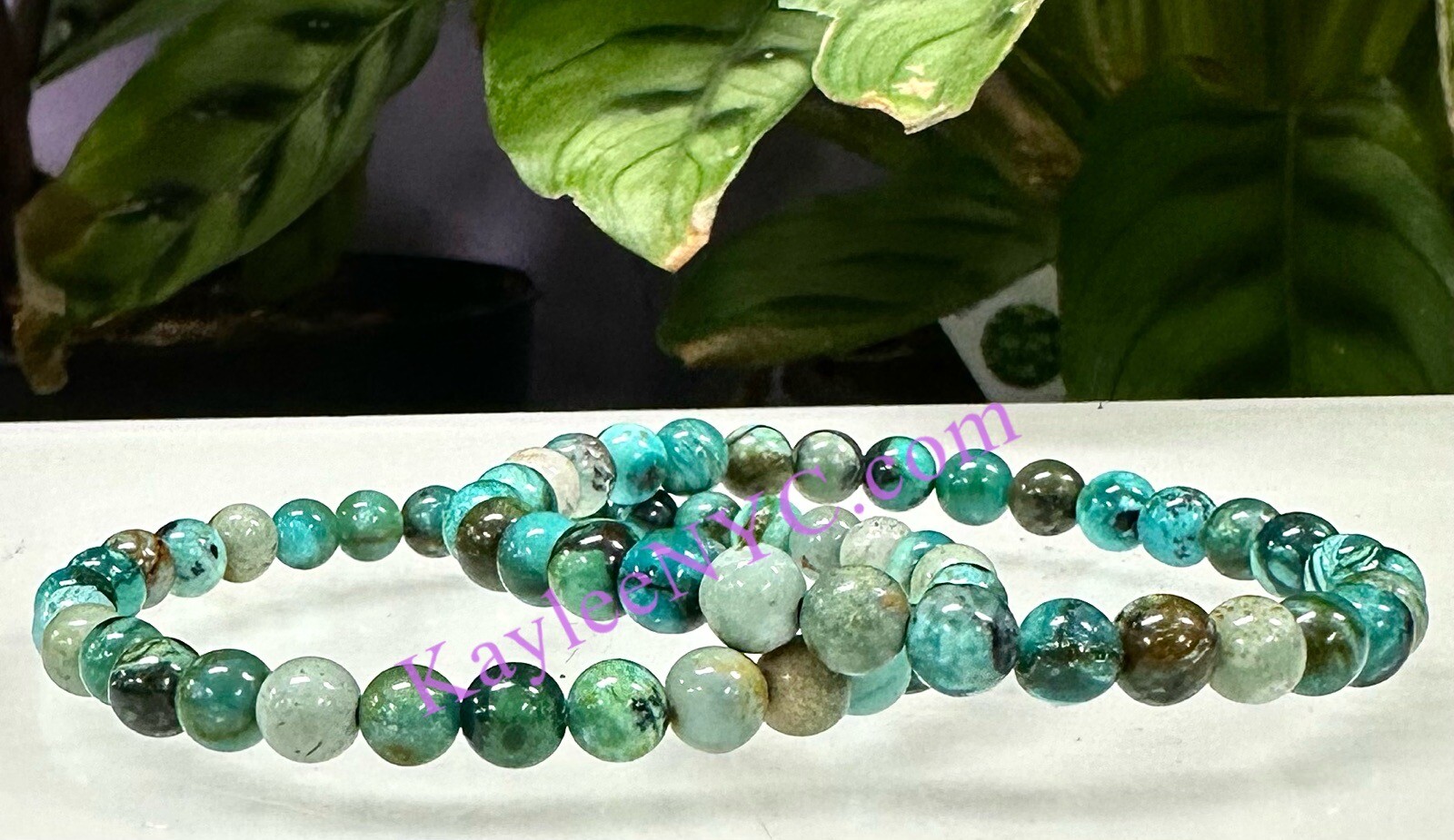 Wholesale 6 Pcs Natural Blue Opal 6mm 7.5” Crystal Healing Stretch Bracelet