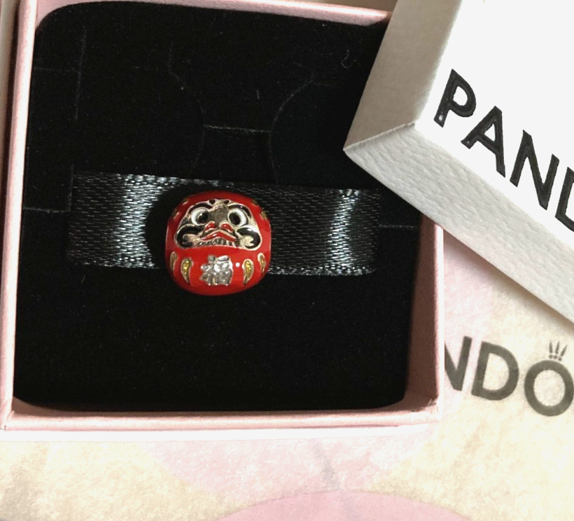 Pandora Japan Accessories Charm Red Daruma Doll With Box New
