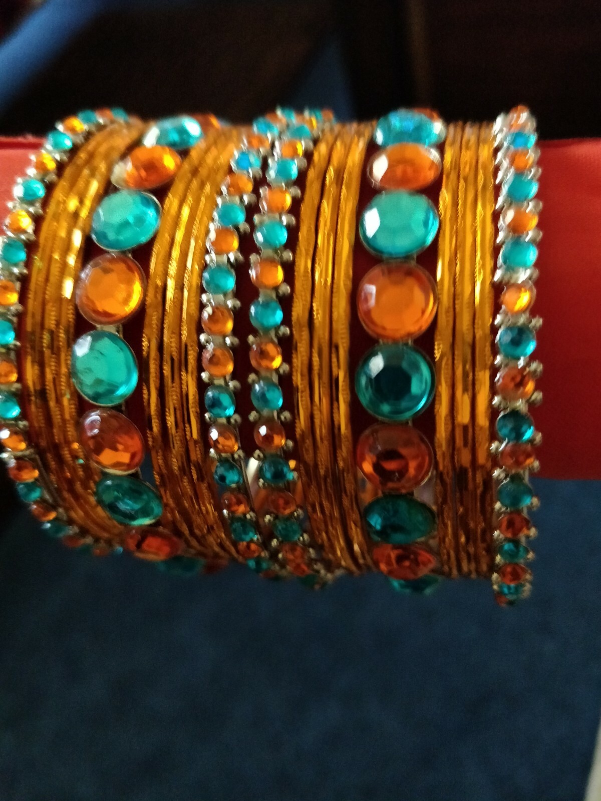 SET OF TOTAL 18 PIECE COLOURFULL BANGLES AS SEEN IN PICTURE 21/2 INSIDE DIAMETE