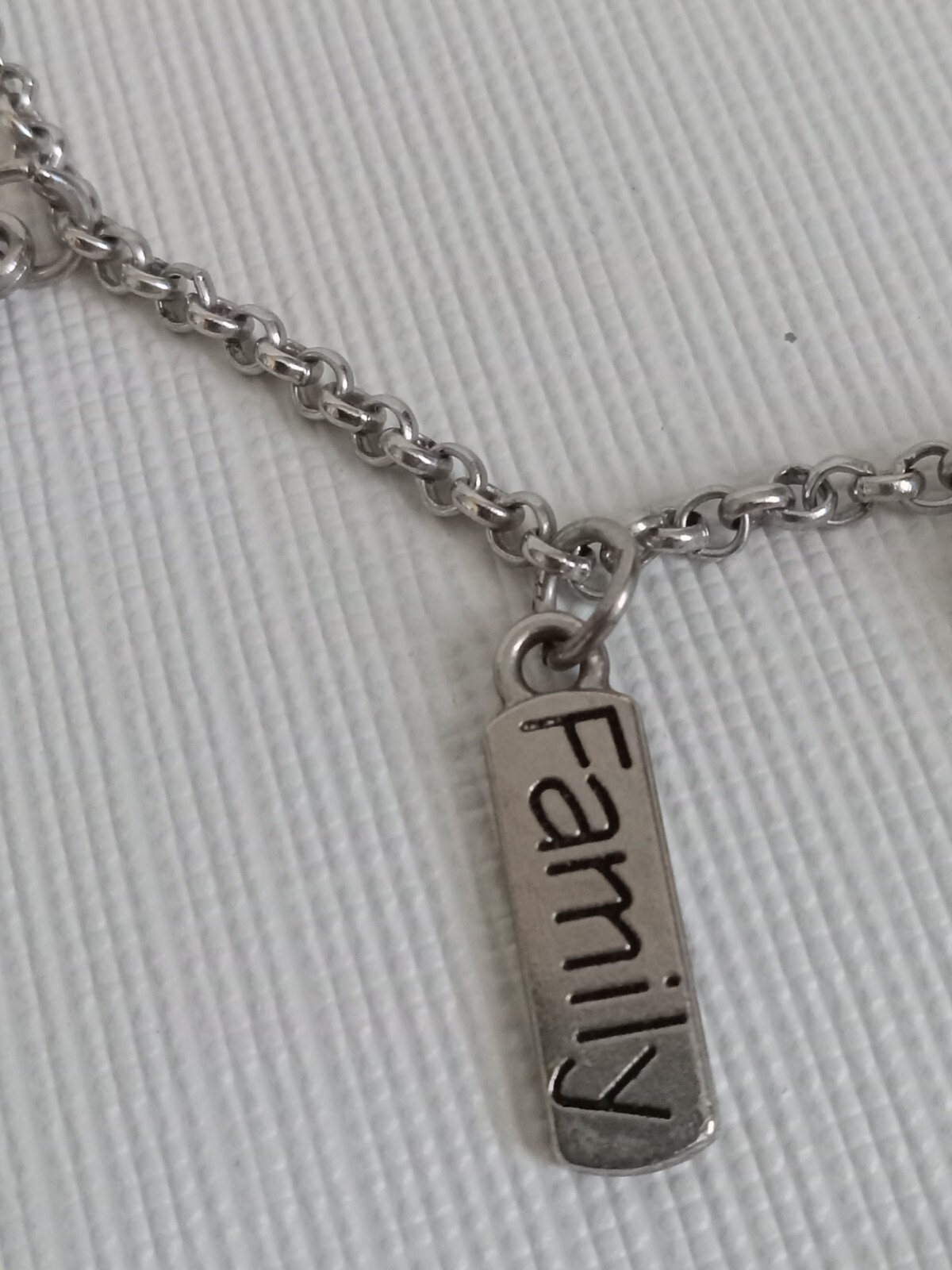 Silver Toned Zinc Alloy Engraved Inspirational Words Charmalong Charm Bracelet