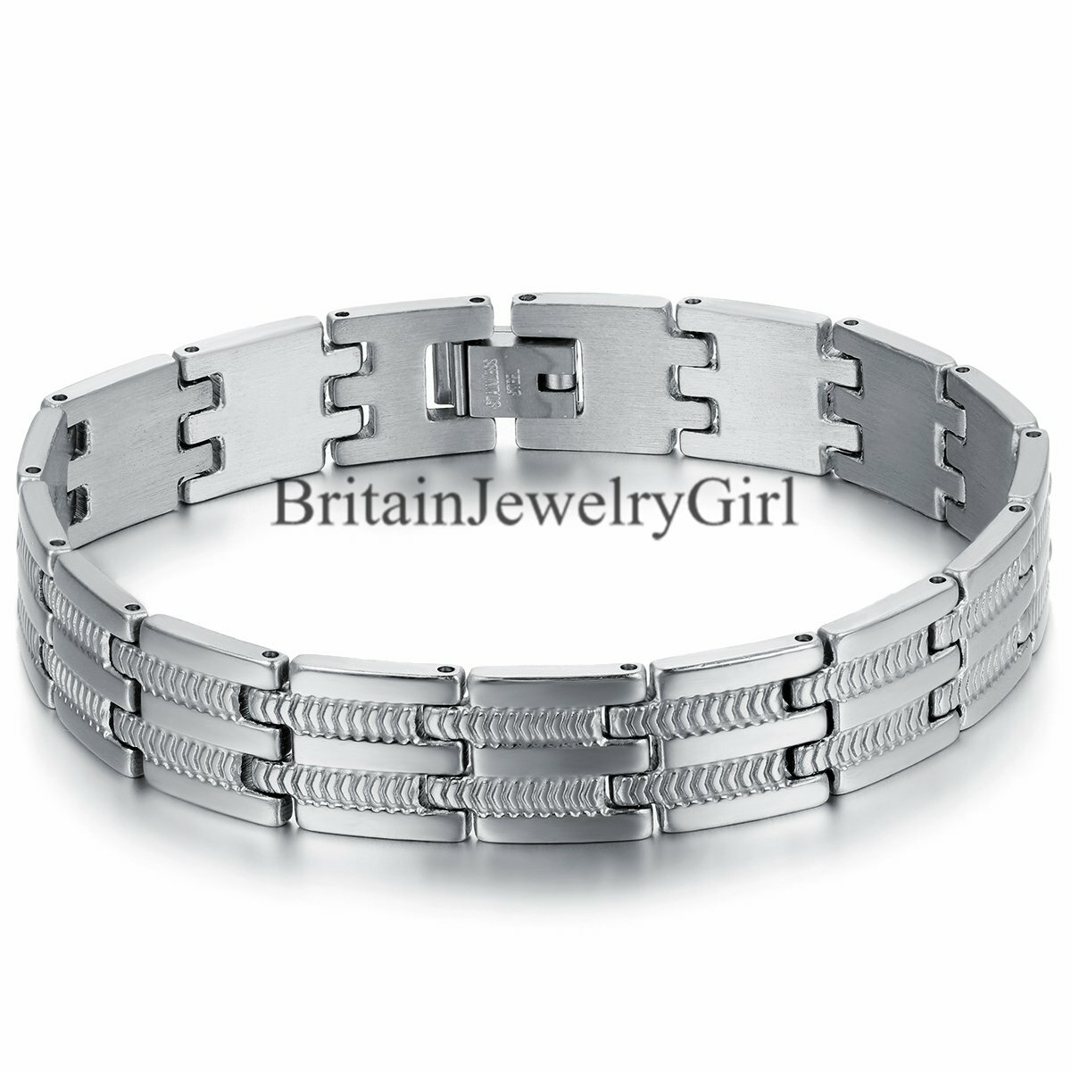 Fashion Men Women Stainless Steel Gold Silver Tone Chain Bracelet Bangle Jewelry