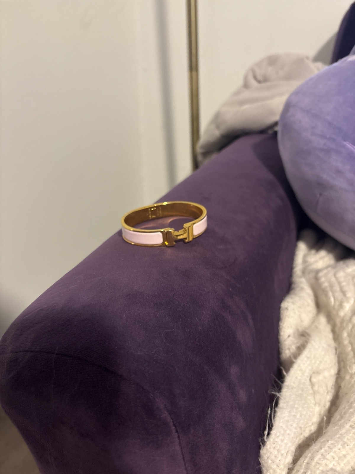 hermes clic h bracelet authentic lavender
