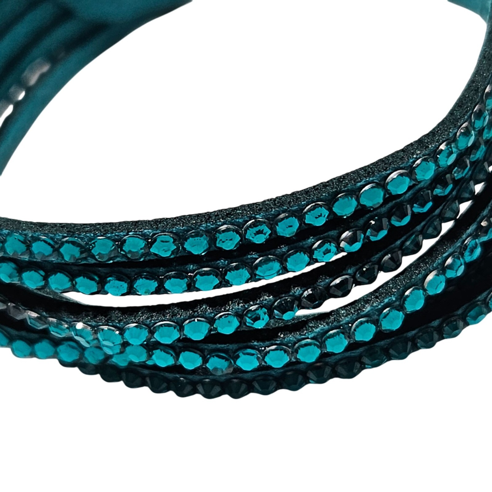 Retro Rhinestone Embellished Faux Leather Wrap Bracelets Set of 2 Jewelry Women
