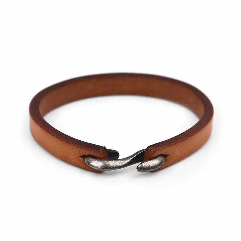 Vintage Genuine Leather Wrap Cord Cuff Bracelet for Hand Wrist Wristband Men Wom