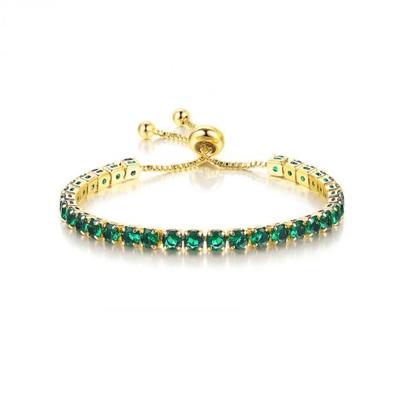 Cubic Zirconia Birthstone Tennis Bracelet in Solid Copper