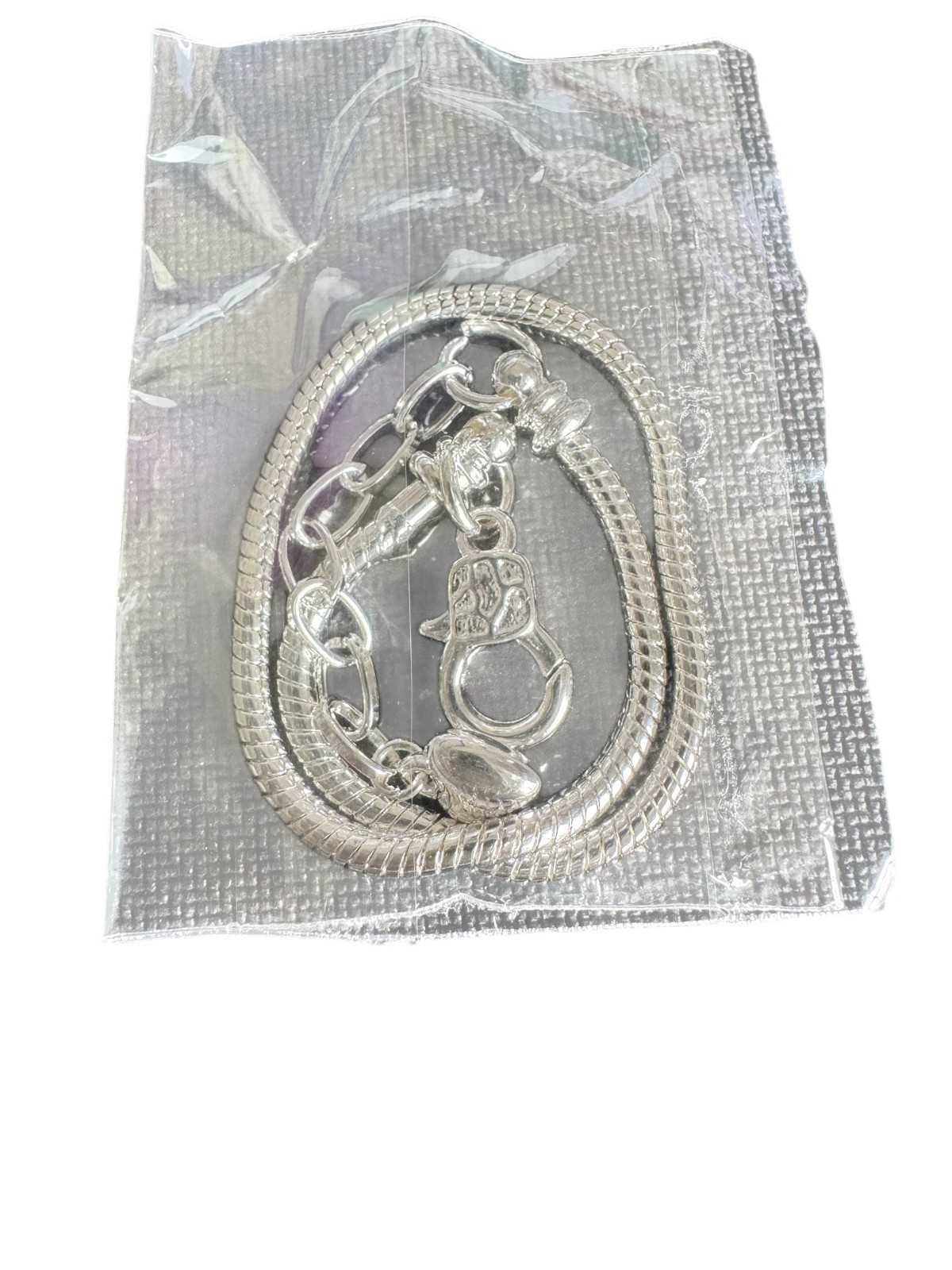 1 pc Silver Lobster Clasp Snake Chain Charm Bracelets Fit European Beads Size 9