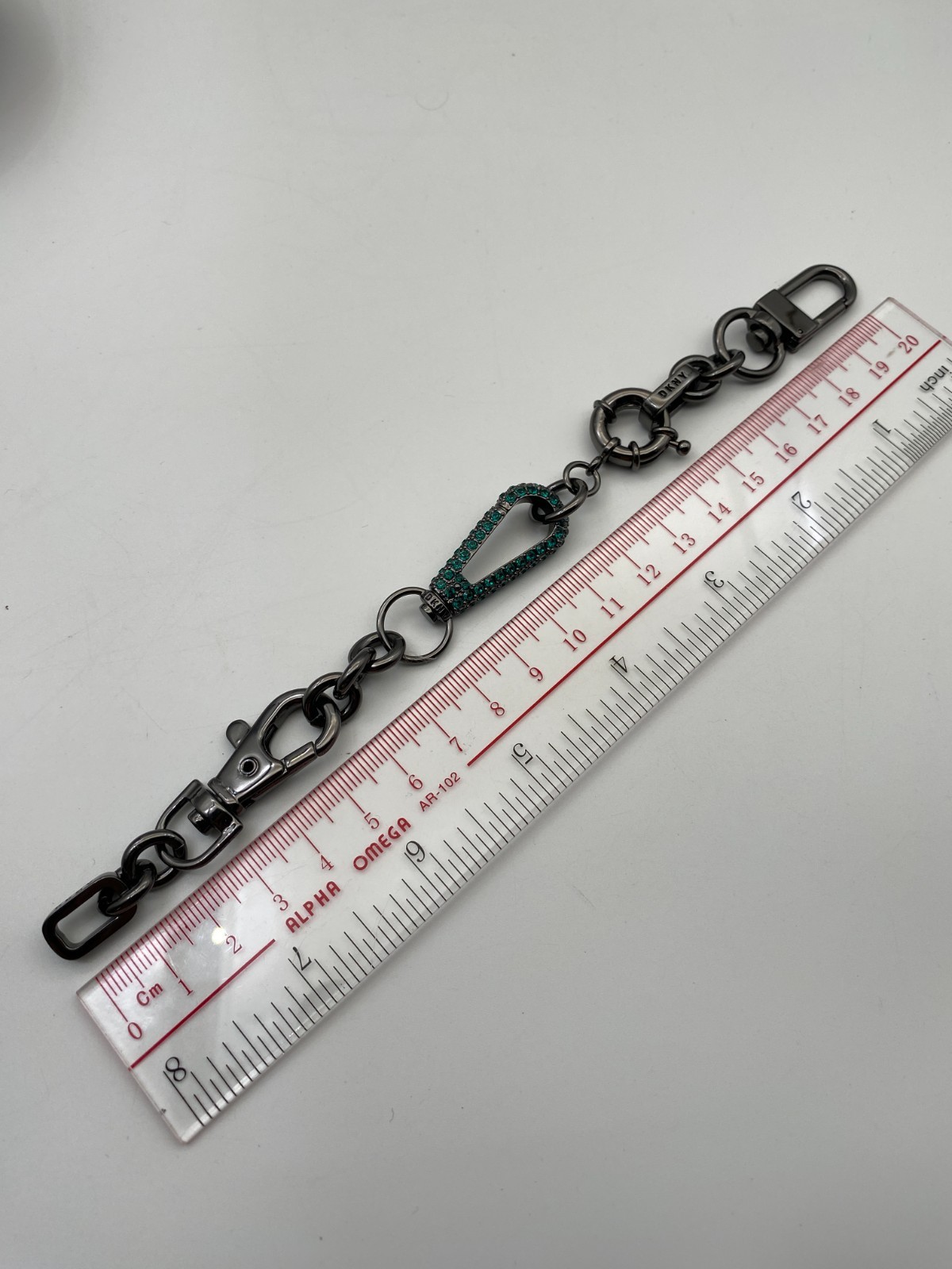 DKNY Gun Metal Plated Mixed Clasps Bracelet with Crystal from Swarovski