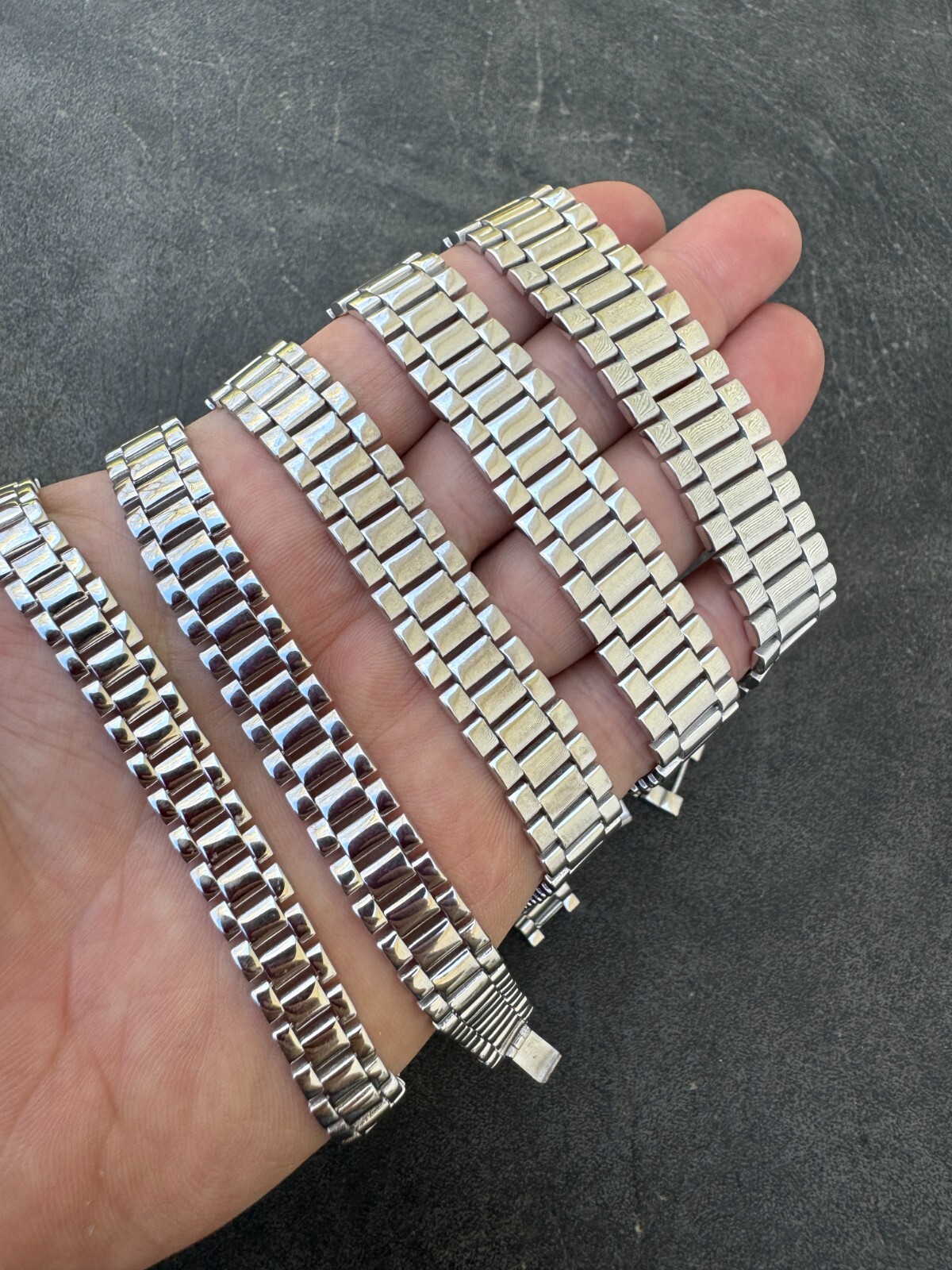 Custom Handmade Presidential Link Plain Bracelet Real 925 Sterling Silver 8-16mm