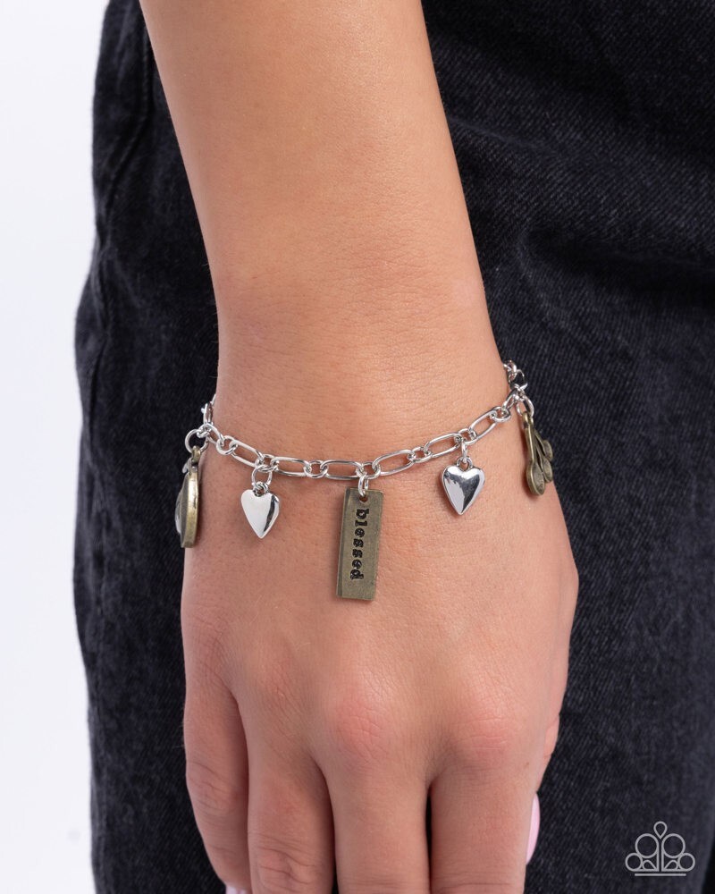 Paparazzi Glass Half Full Haute – Multi – Brass & Silver Charms – Adjuable Brace