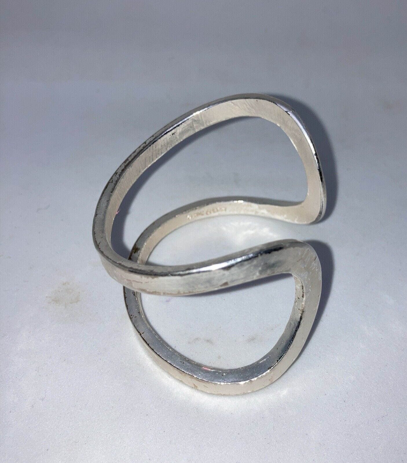 Karine Sultan Minimalist split cuff silver plated wrap bracelet