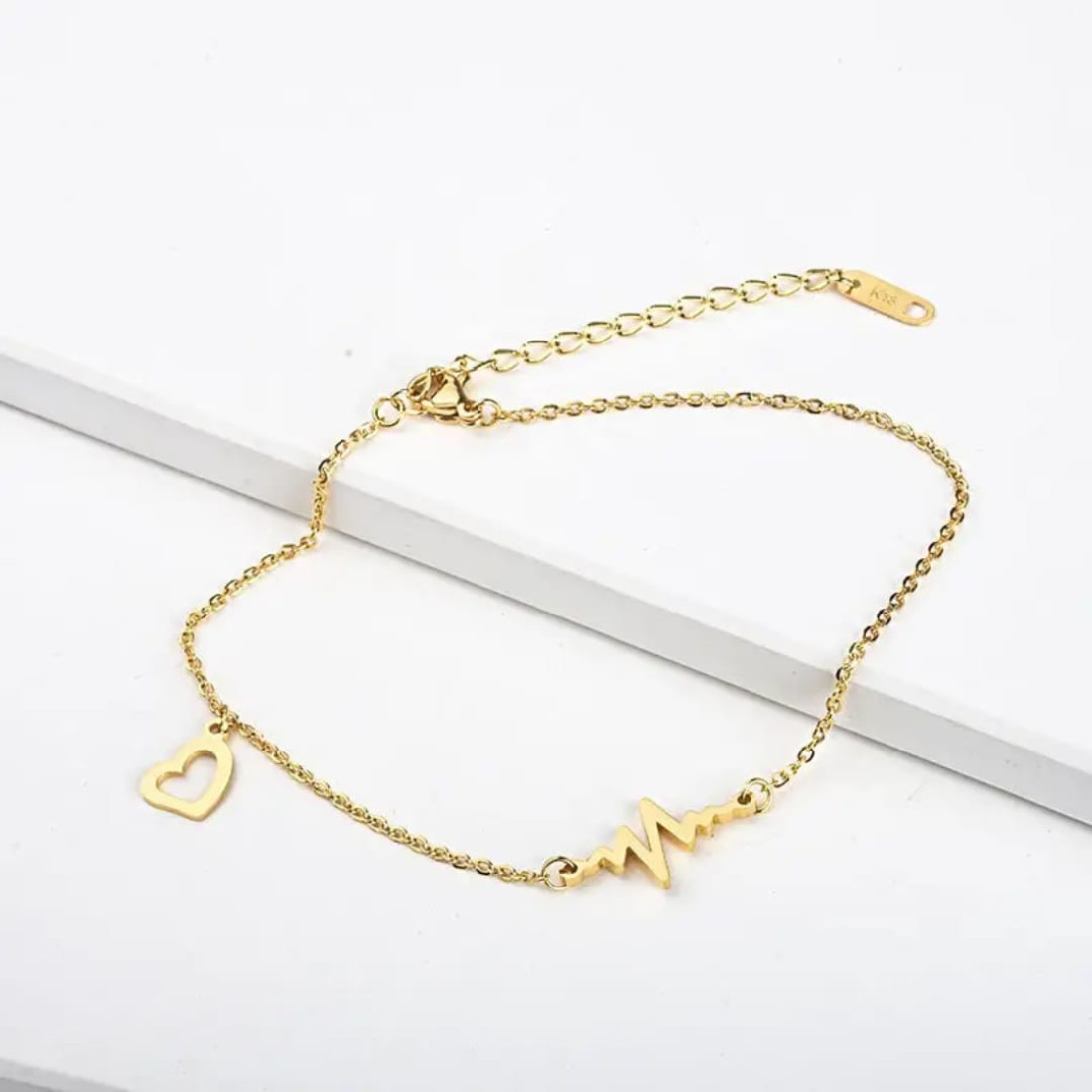 stainless steel golden bracelet for women lifeline bracelet