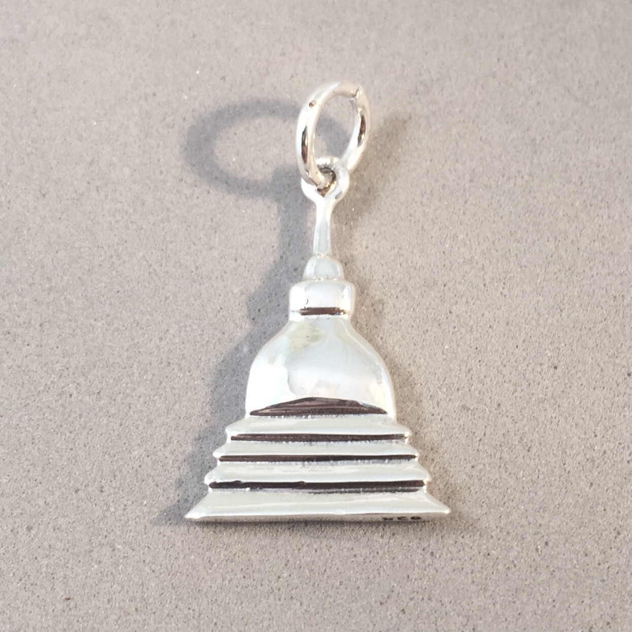 925 Sterling Silver STUPA CHARM Myanmar Bagan Asia Pagoda Thailand New TA26