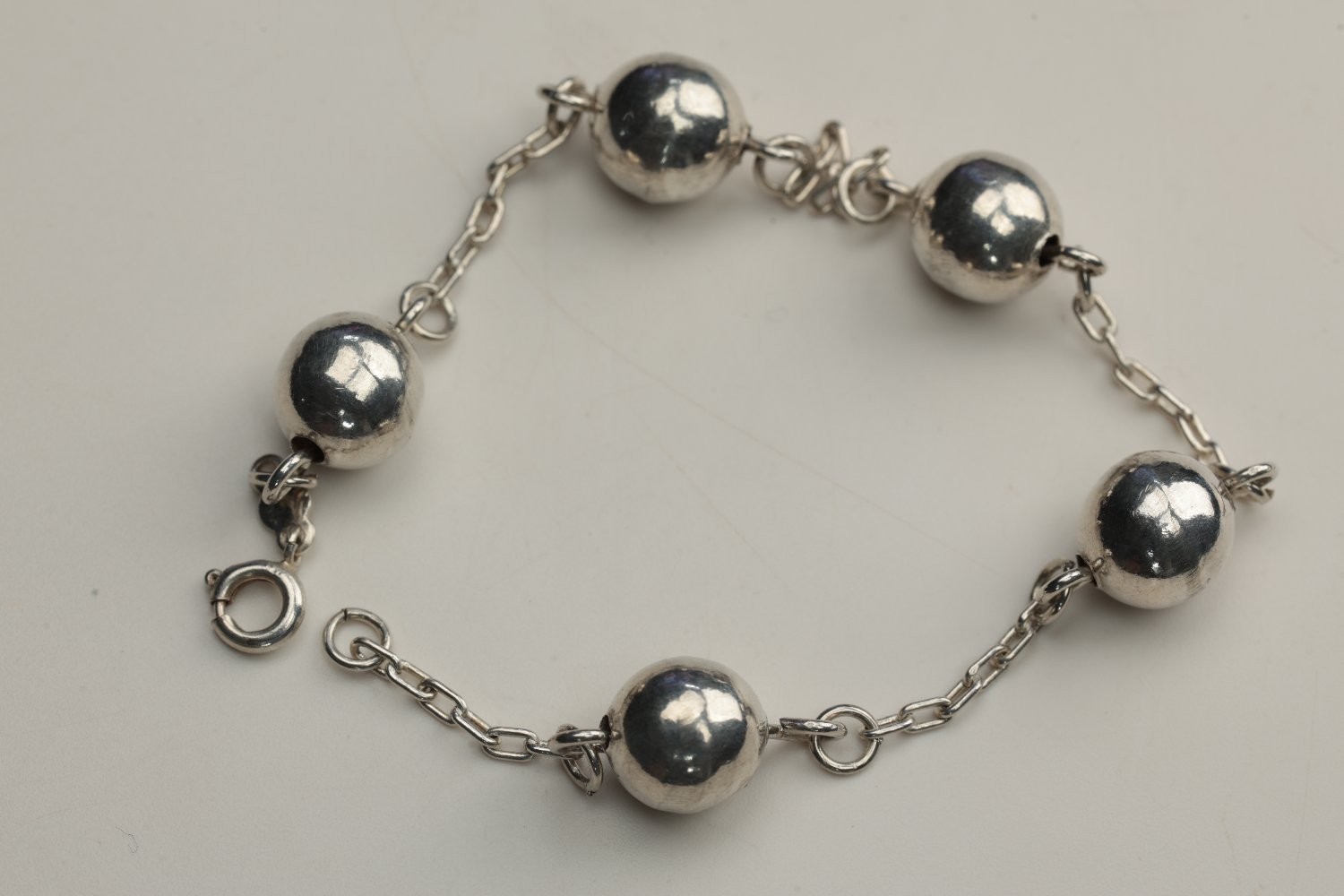Sterling Silver 925 Ball Bead Chain Bracelet 6.75 Inch 7.39g w/ Box