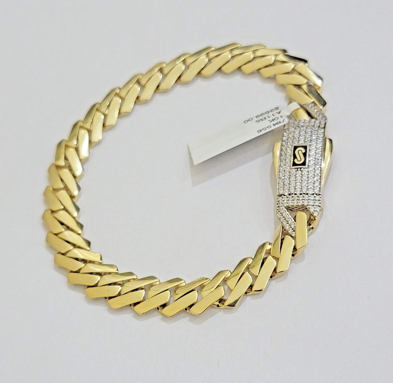 Real 10k Yellow Gold Bracelet 8 Inch Royal Monaco Cuban Link 9mm Mens Box Clasp
