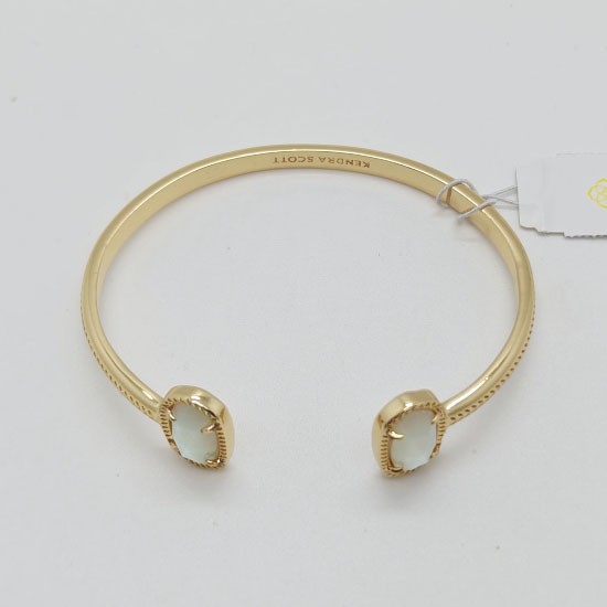 New Kendra Scott Elton Gold Cuff Bracelet in Ivory Mother-of-Pearl