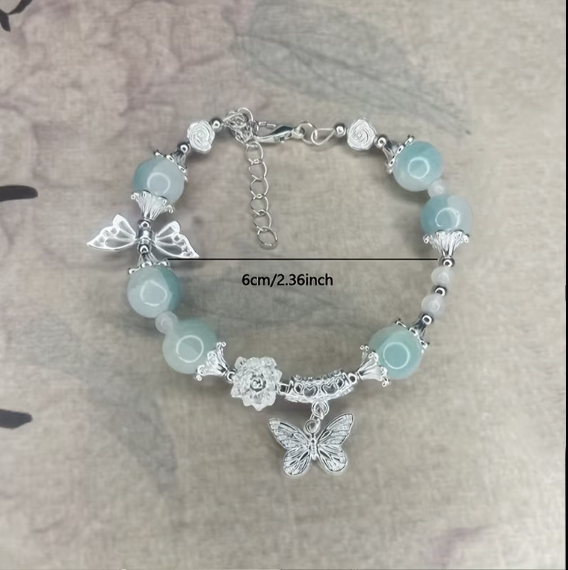 Four Dangle Charm Bracelet, Silver Tone Lobster, Adjustable
