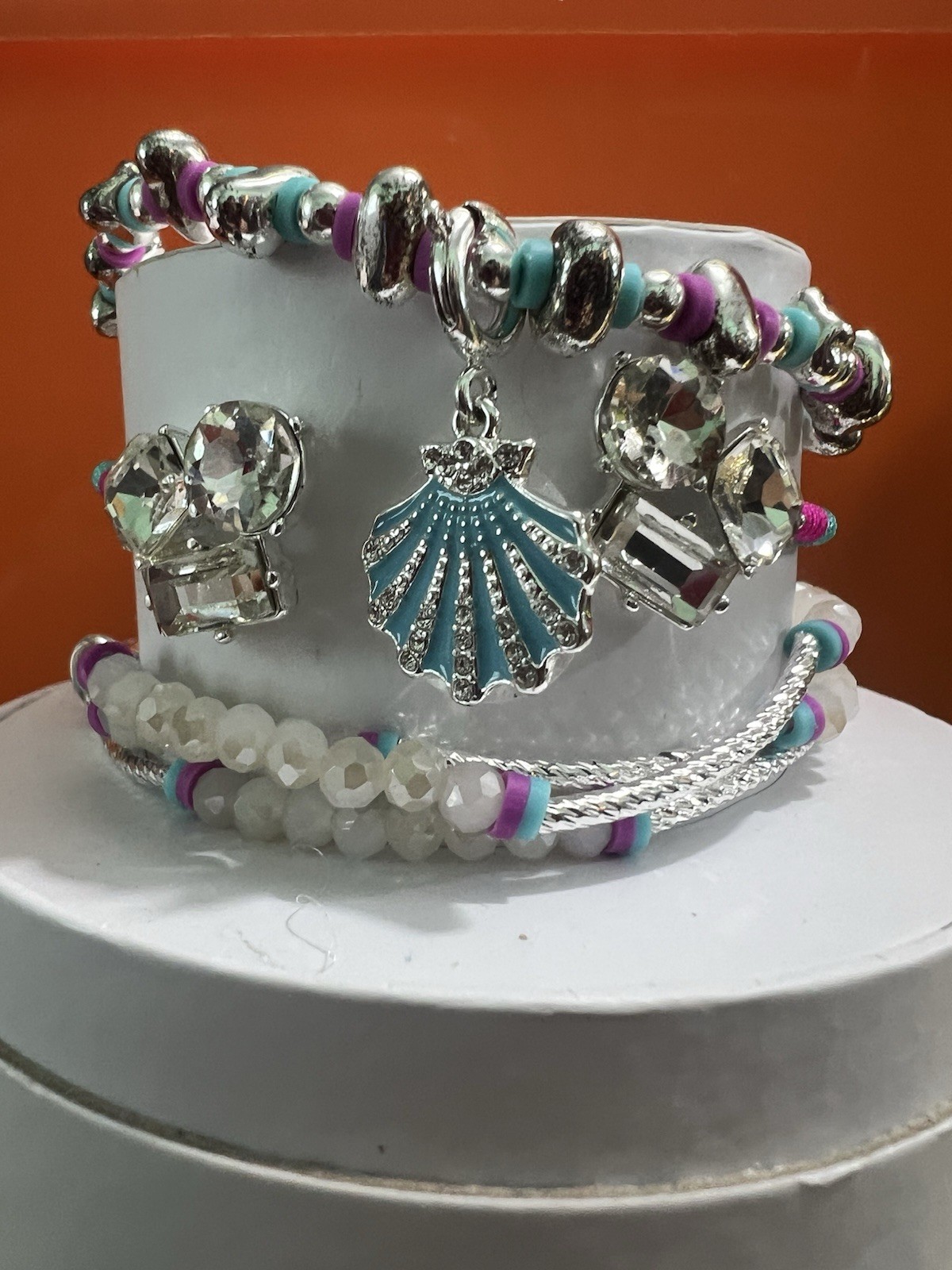 Ring Bomb Party Summer 2023 stacks – Oh shell Yeah! RB6062. Seashell Charm