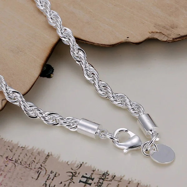 Solid Chain Bracelet 925 Sterling Silver Adjustable Womens Jewelry Classic Style