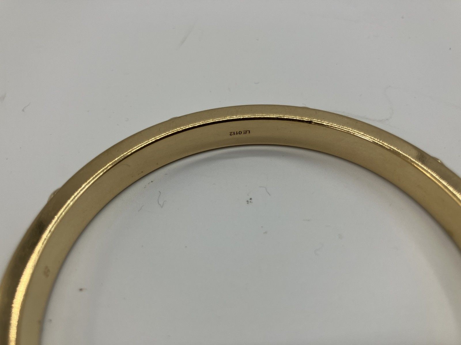 LOUIS VUITTON Louis Vuitton Bangle Bracelet Gold Yellow Studs Resin Vintage Size