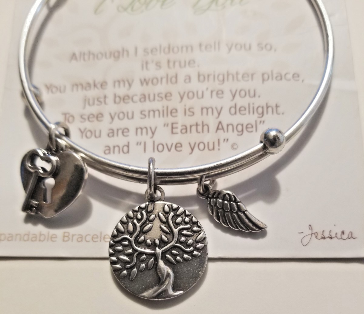 Earth Angels Bracelet I Love You For the Angels in Our Lives Silver Tone NEW