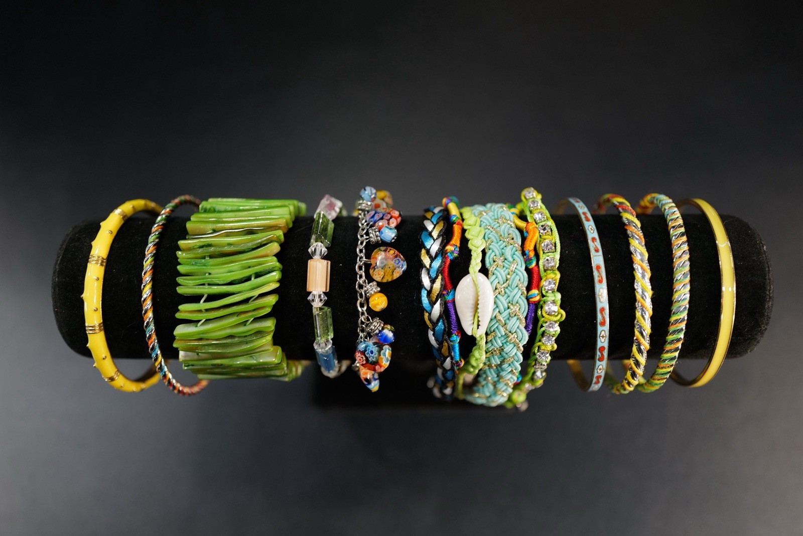 10 Pc Bracelet Multicolored Green Blue Yellow Red Mixed Styles Bangles Cuffs J21
