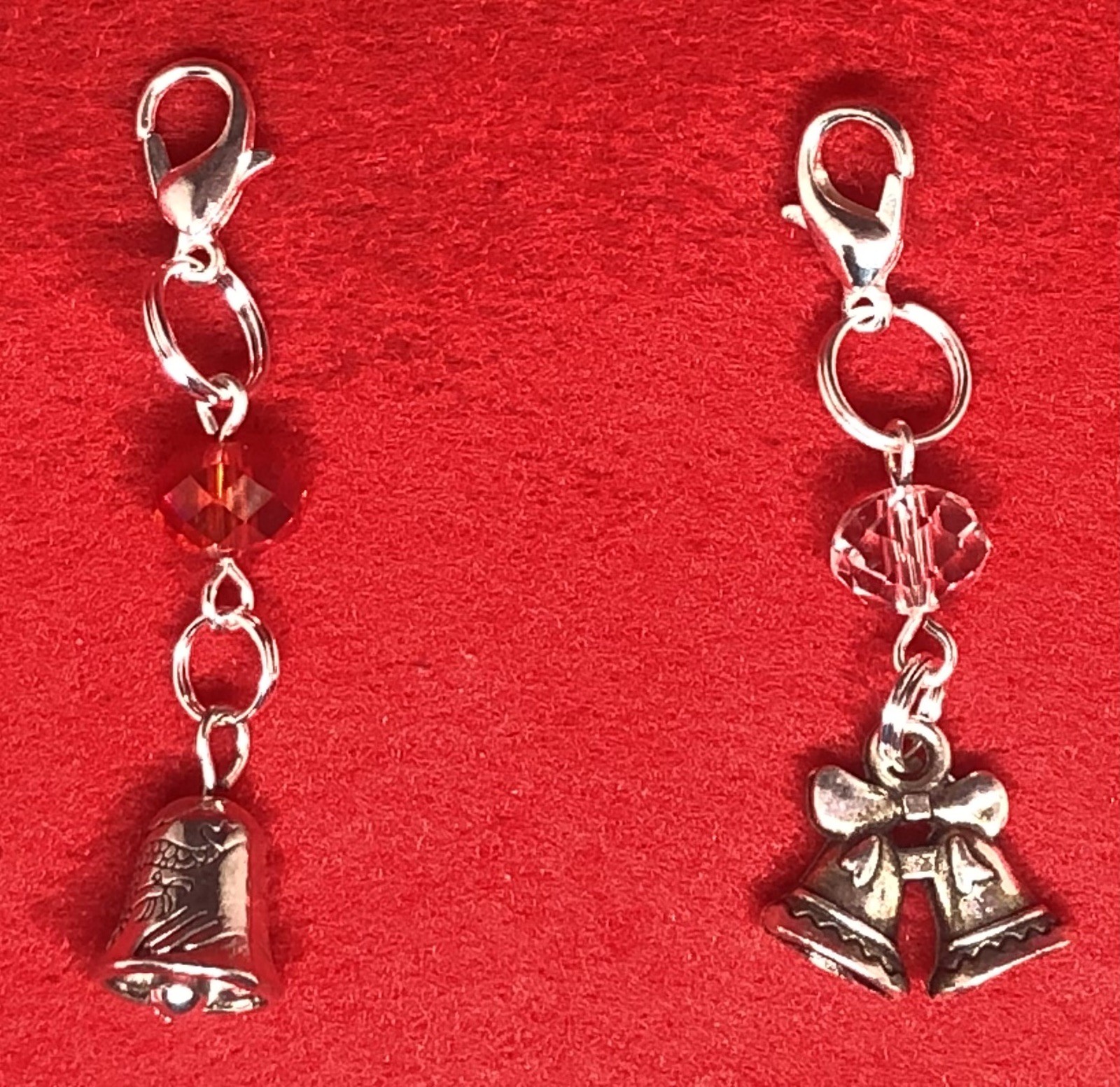 Christmas Clip On Charms∞Bells∞Two Styles∞Single~Pack of 5 or Double~Pack of 4