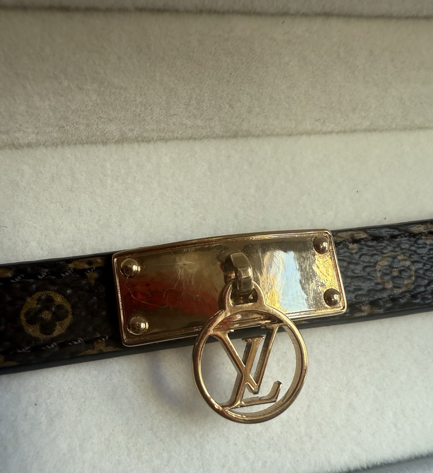 Authentic LOUIS VUITTON Logomania Bracelet LV Circle Size 17