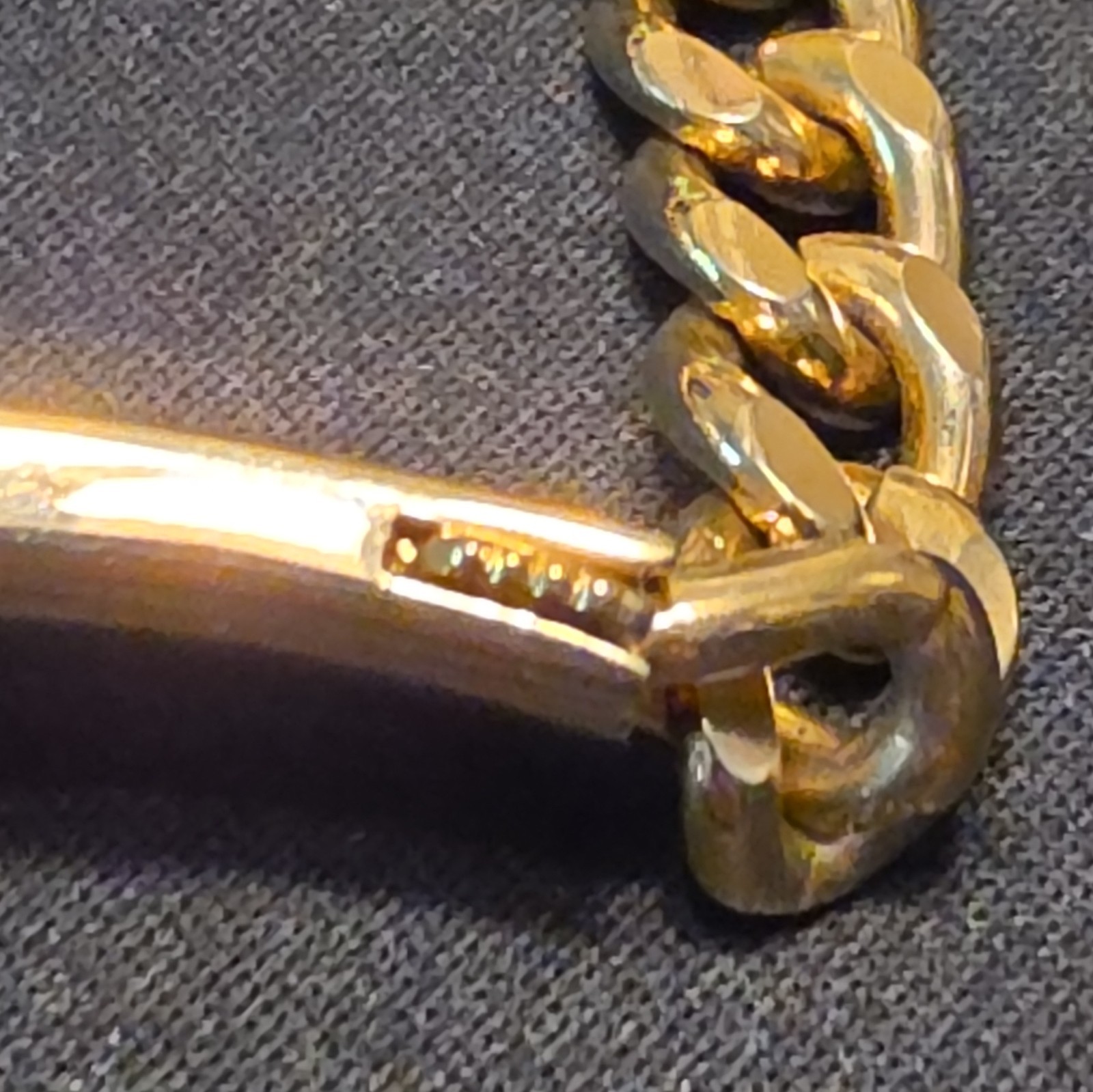 Vtg 1950s Anson Twin Lock ID Bracelet Gold Tone Chunky 33g Curb Chain BLANK
