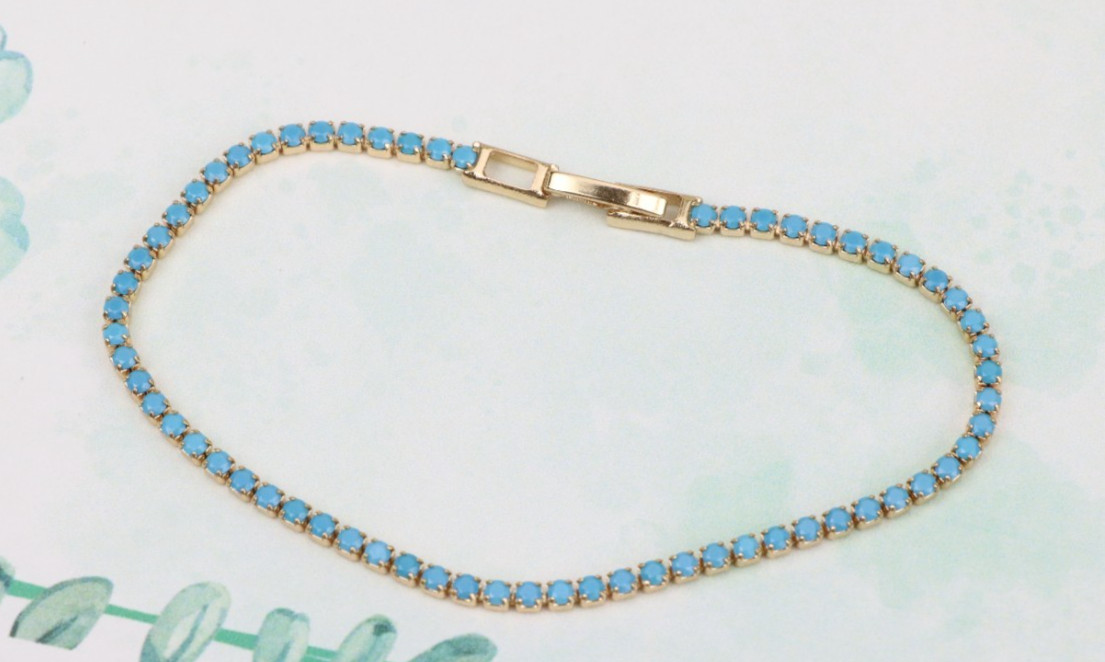 with Sky Blue Stones, XPBL0798 Elegant Rose Gold Bracelet