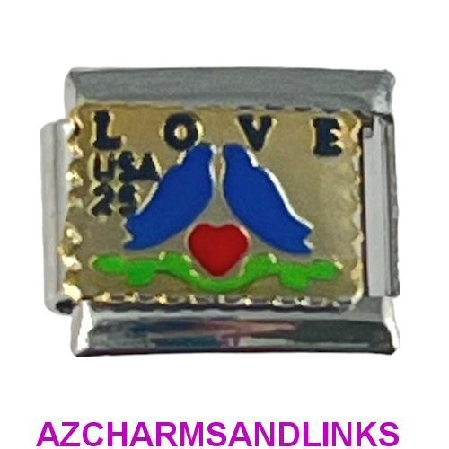 Love Birds Italian Charm Bracelet Link Compatible with all 9mm Charms #61