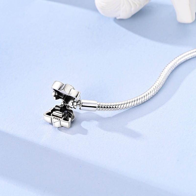 MULA European 925 Silver CZ Heart Clasp Snake Bracelet For Women Charm Jewelry