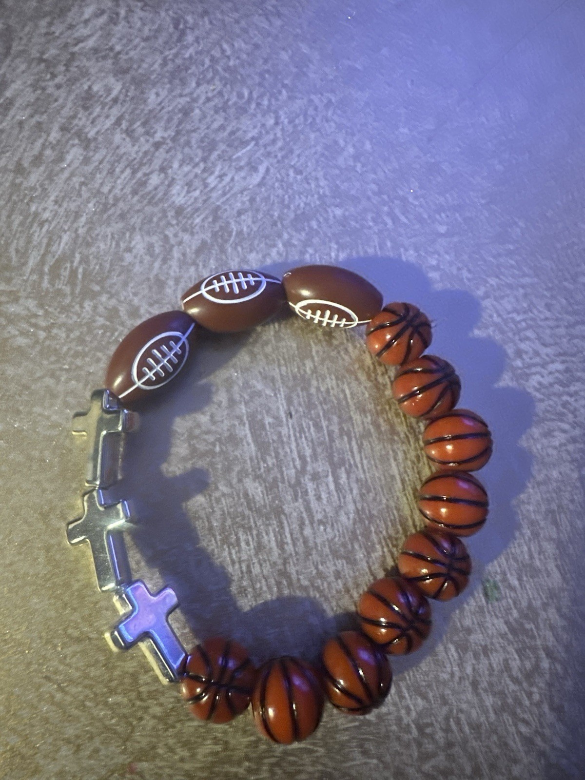 Eagles Handmade Football Charm Bracelet with Large European Style Beads