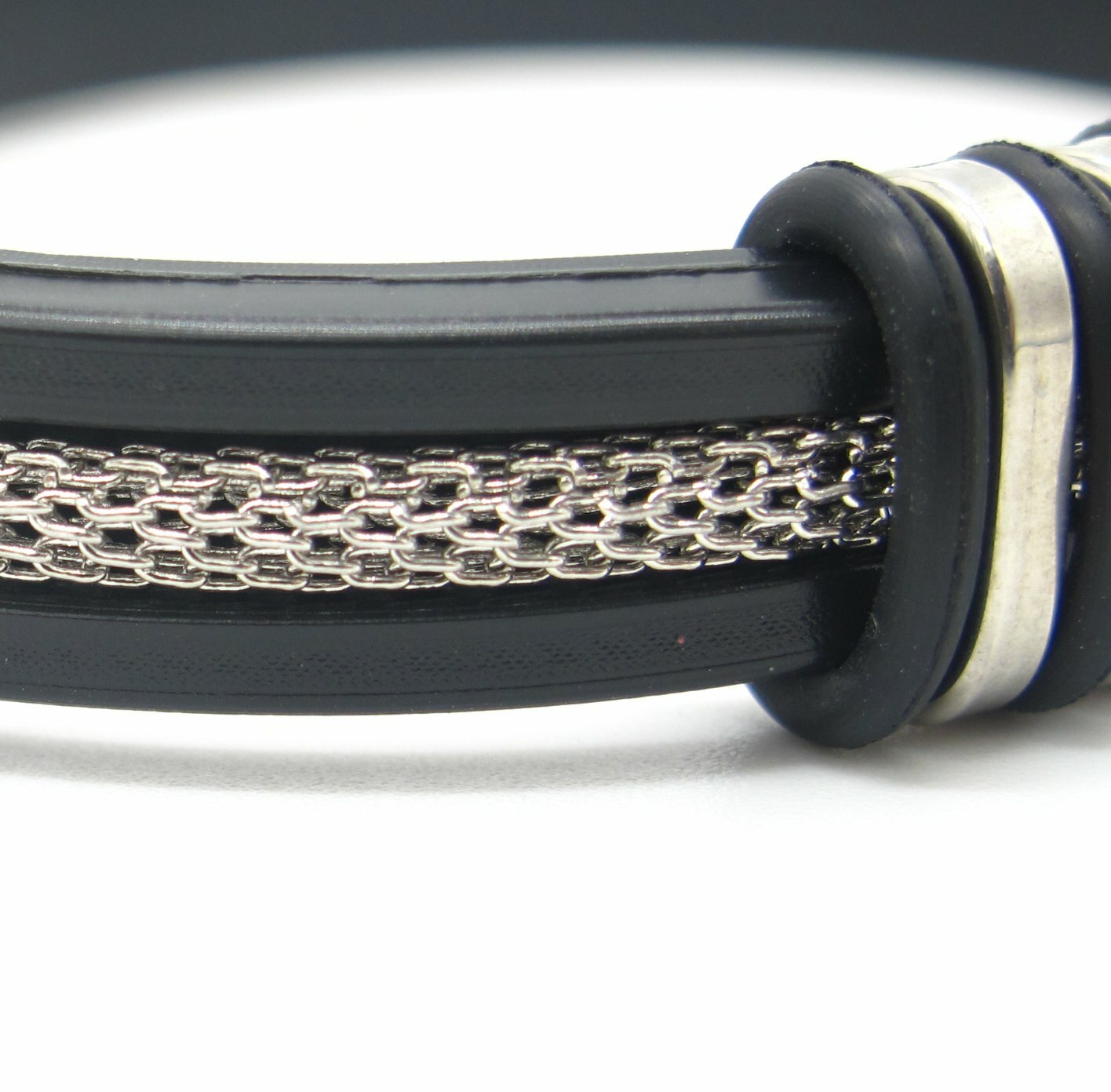 MENDEL 7 Inch Cool Mens Cuff Bracelet Bangle Wire Cord Wristband Stainless Steel