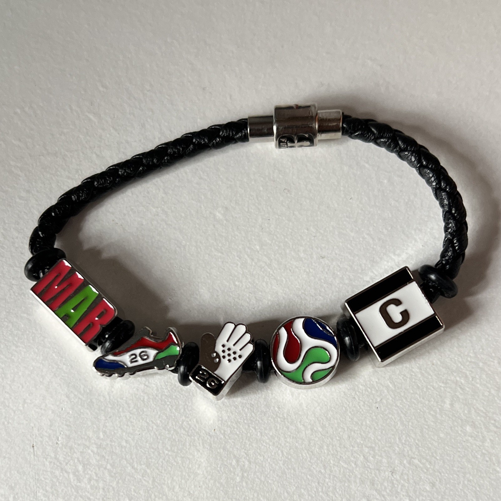 FIFA World Cup 26 MOROCCO Charm Bracelet Magnetic Closure