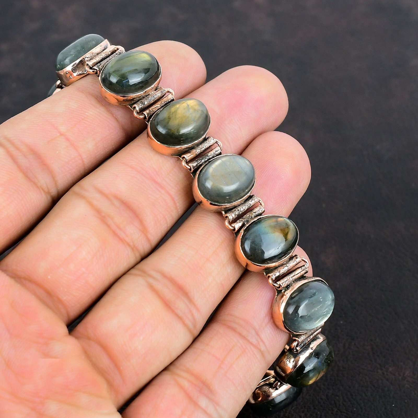 New Year Deal Labradorite Gemstone Birthday Anniversary Bracelet Jewelry Copper