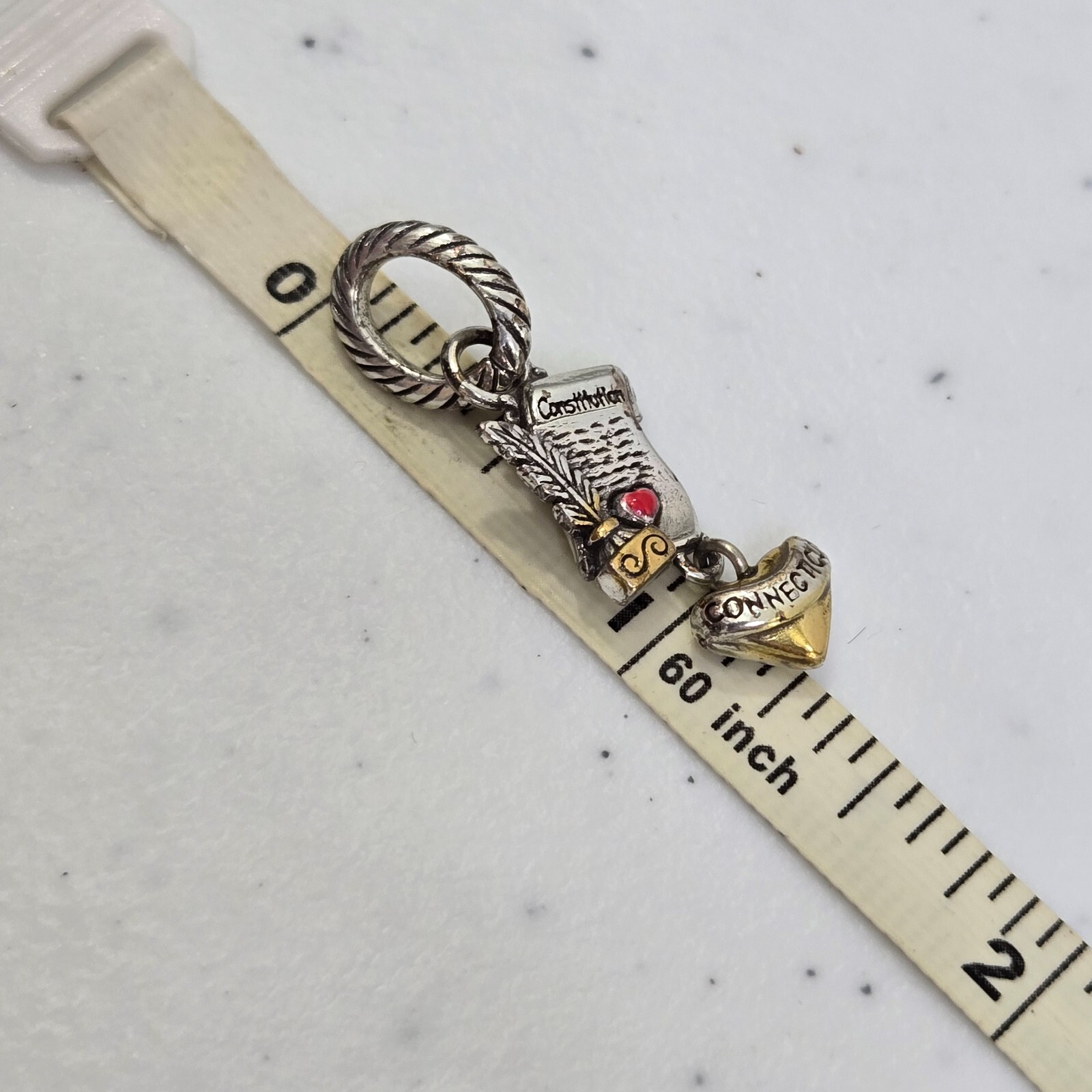Brighton Connecticut State Constitution of the United States Gold Heart Charm