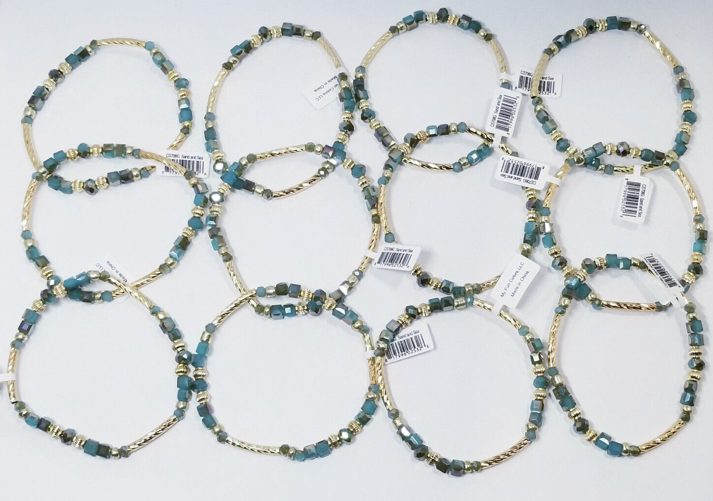 The Clothing Cove My Fun Colors Sand & Sea Stretch Bracelets Set of 12