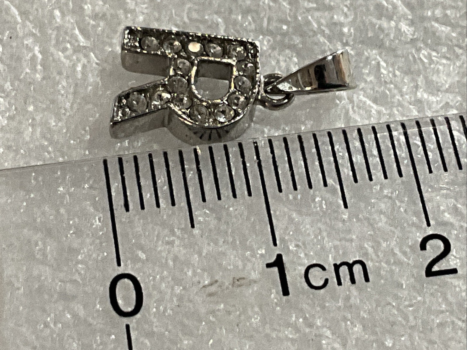 Sterling Silver & CZ Initial Letter R Charm or Pendant FREE SH
