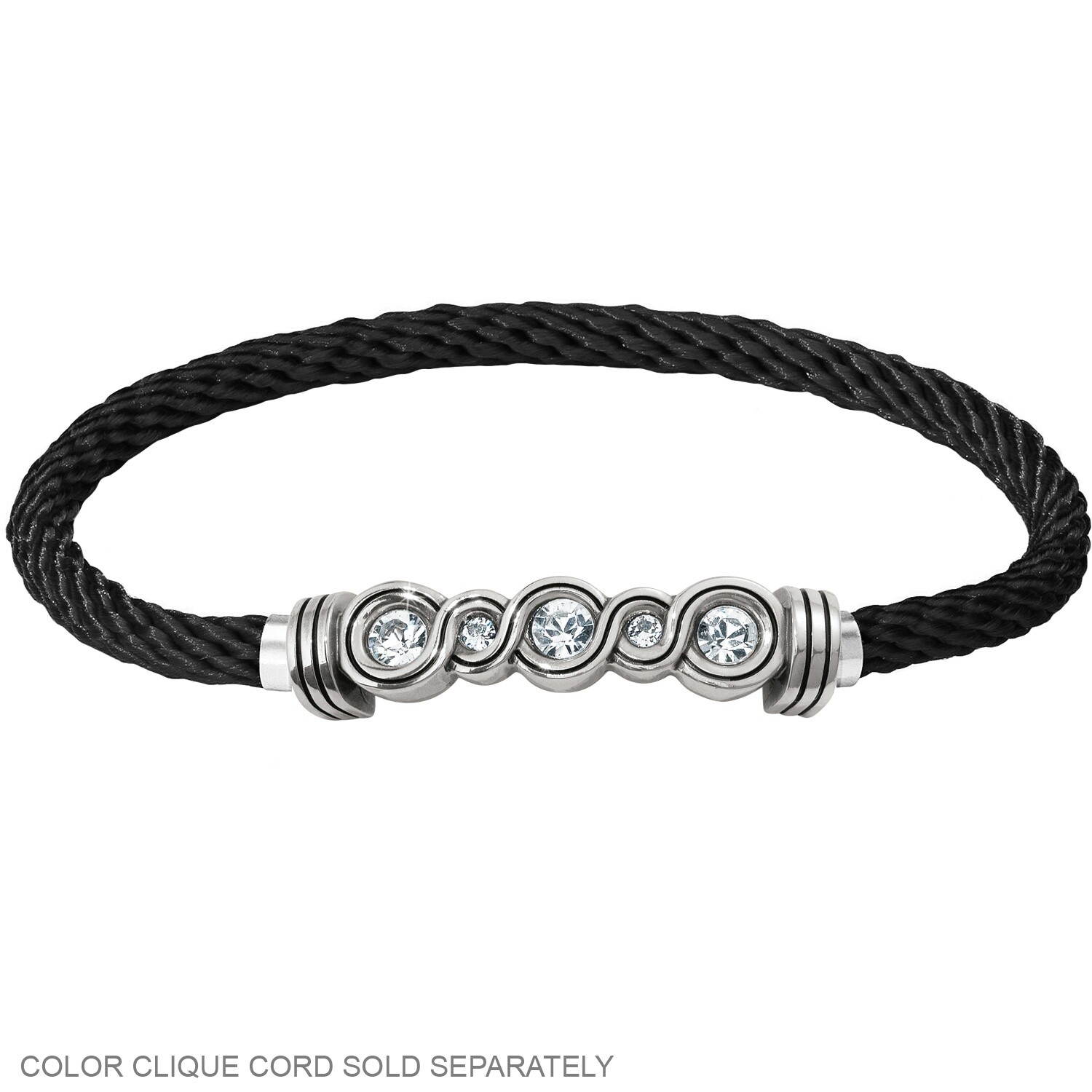 NWT Brighton Color Clique Cord INFINITY SPARKLE Crystal Silver Ornament MSRP $38