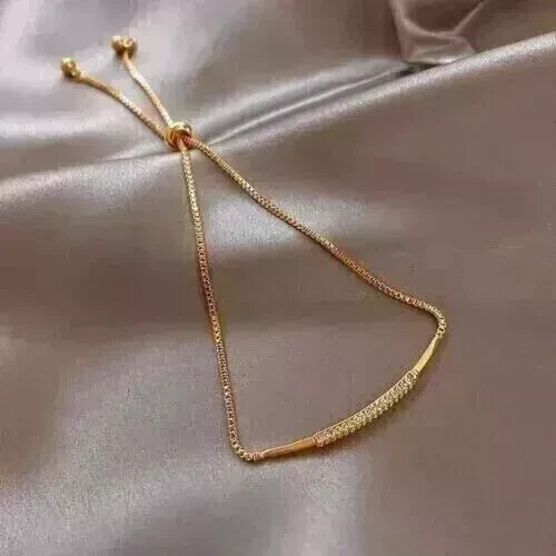 2Ct Round Cut Simulated Diamond Lovely Women’s Bracelet 14K Yellow Gold Plated