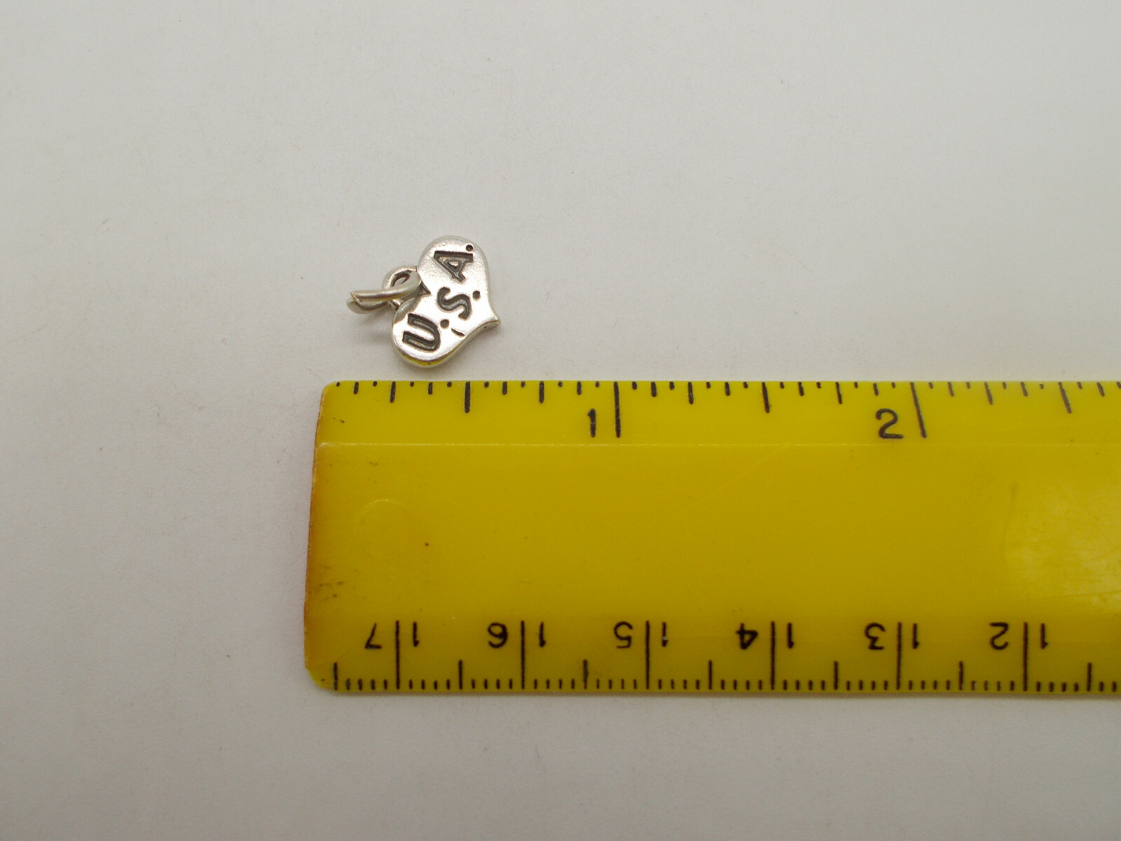 SJC STERLING SILVER “I LOVE U.S.A.” HEART CHARM WITH JUMP RING 250TH