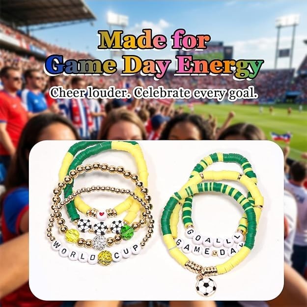 Soccer Bracelets for FIFA World Cup 2026 Gifts, Game Day Soccer Fan Merch Frien