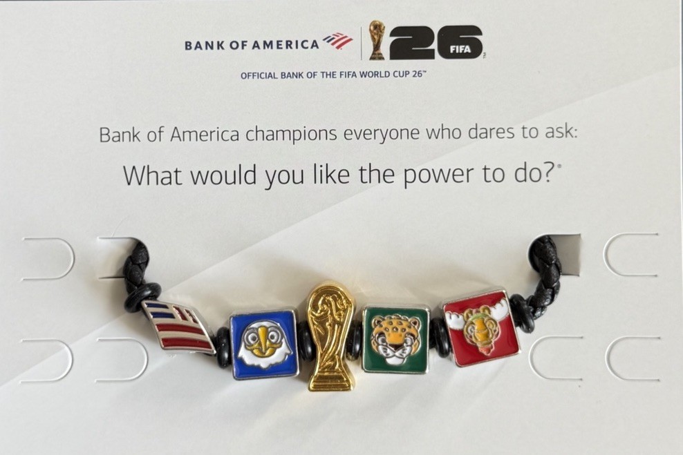 Bank of America FIFA World Cup 26 RARE Braided Charm Bracelet